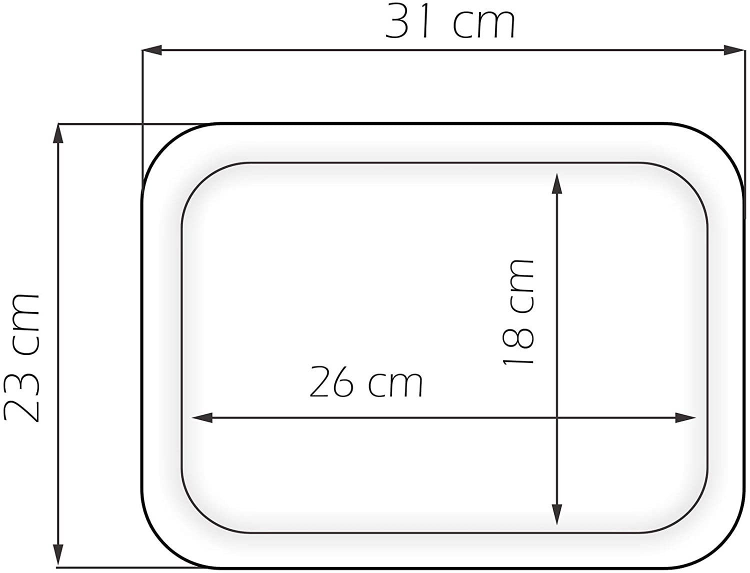 Lashuma Tablett Strandoase, Kunststoff, Modernes Küchentablett (1-tlg), 31x23 weiß cm
