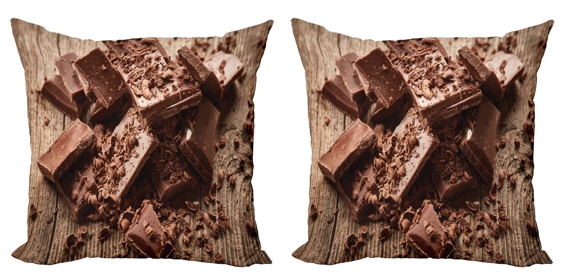 Kissenbezüge Modern Accent Doppelseitiger Digitaldruck, Abakuhaus (2 Stück), Schokolade Chocolate Bar Shavings | Kissenbezüge