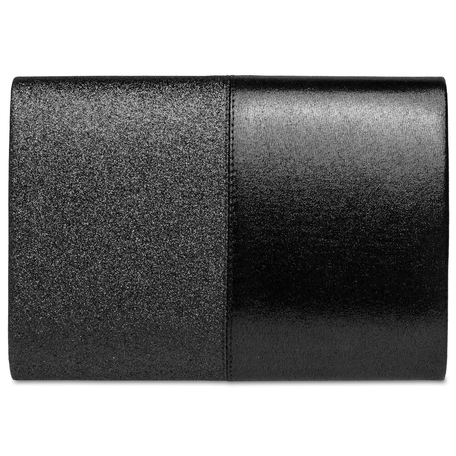 schwarz Damen Clutch Abendtasche Metallic Caspar XL TA416