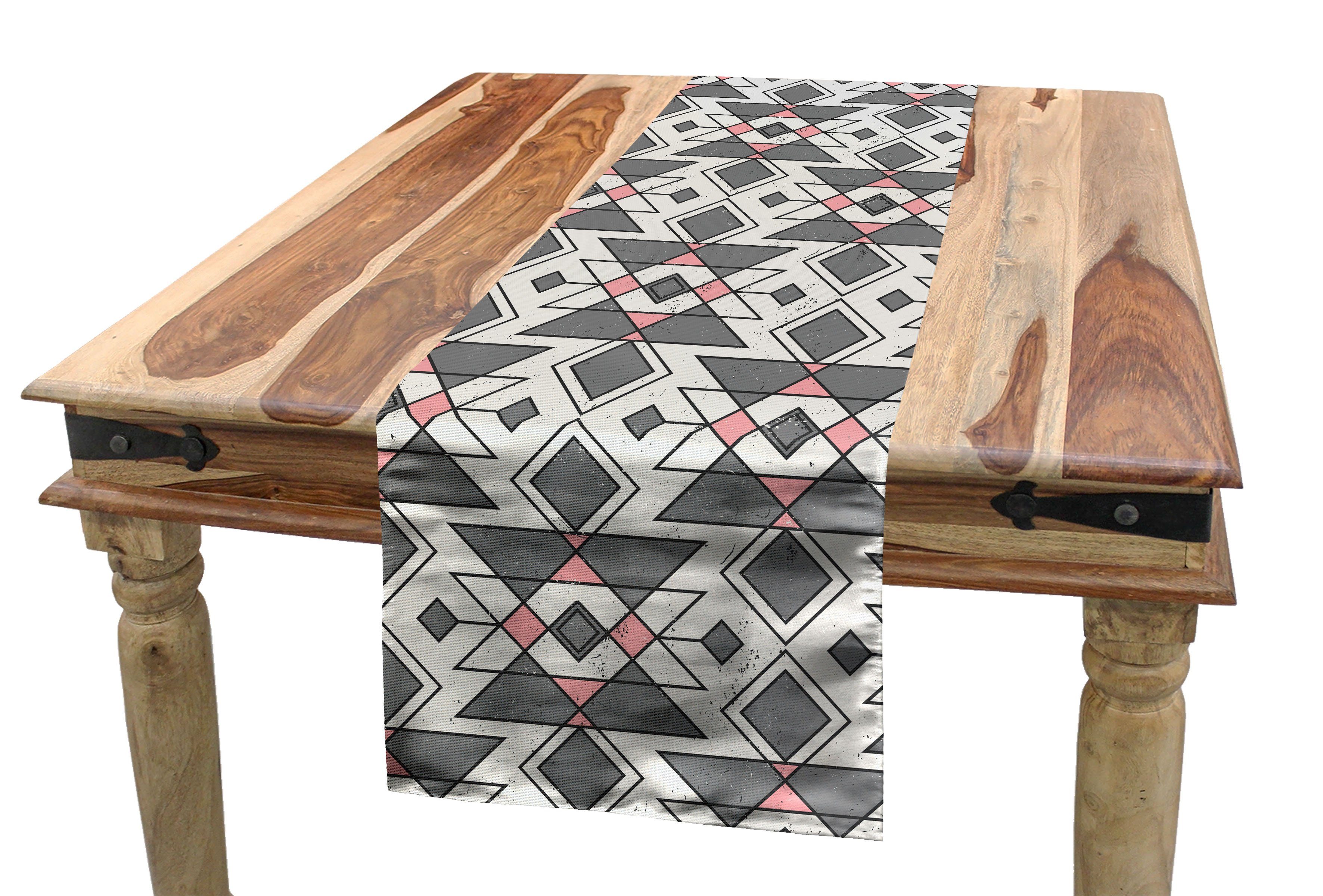 Abakuhaus Tischläufer Esszimmer Küche Rechteckiger Dekorativer Tischläufer, Abstrakt Geometrische Aztec Ethnic