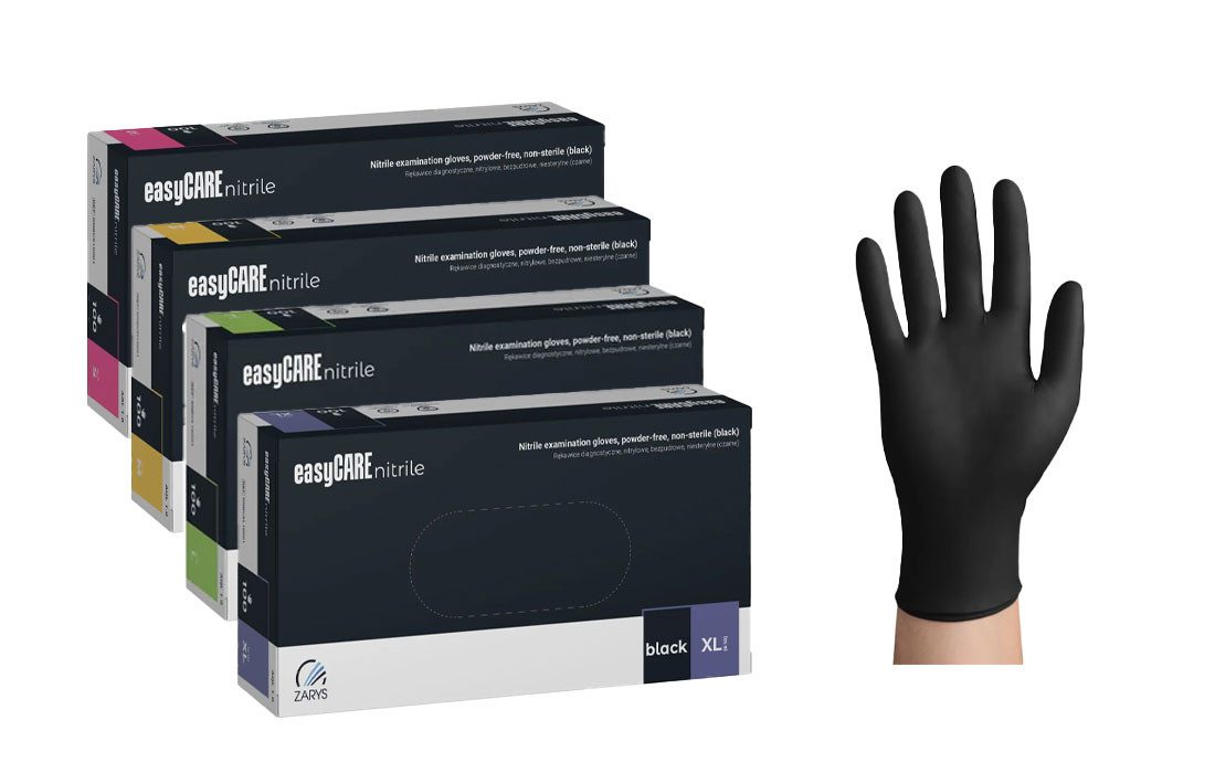 Lauroo Arbeitshandschuhe easyCare Nitrile Black Nitrilhandschuhe Einmalhand günstig online kaufen