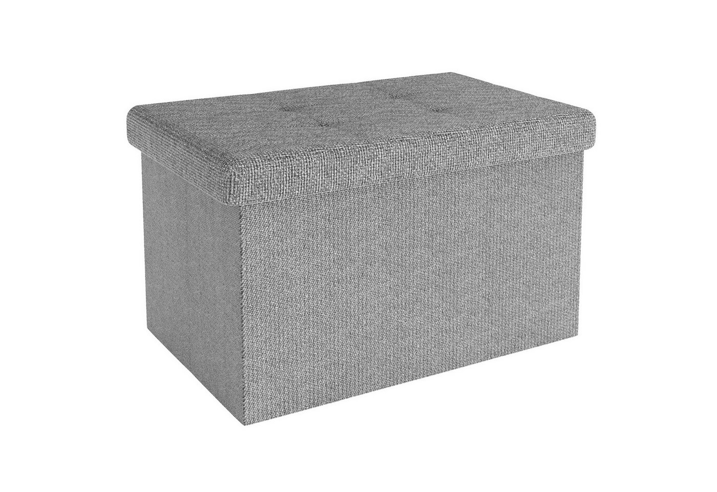 Intirilife Sitzhocker (Sitzwürfel mit Stauraum 49x30x30 cm in FELS GRAU - Fußablage, 1 St), Faltbare Sitzbank - aus Stoff mit Mulden - Aufbewahrungsbox Truhe