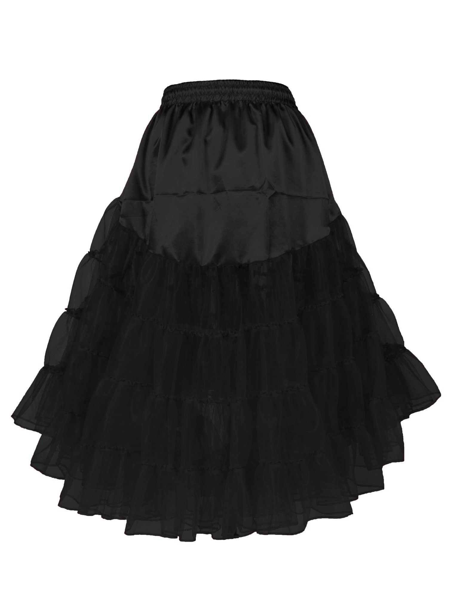 thetru Kostüm Knielanger Petticoat schwarz - Rock für Fasching, Mehrlagiger günstig online kaufen