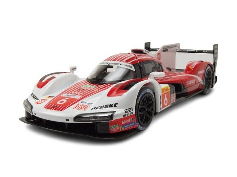 Bburago Modellauto Porsche 963 Penske #6 Le Mans 2024 weiß rot, Maßstab 1:24