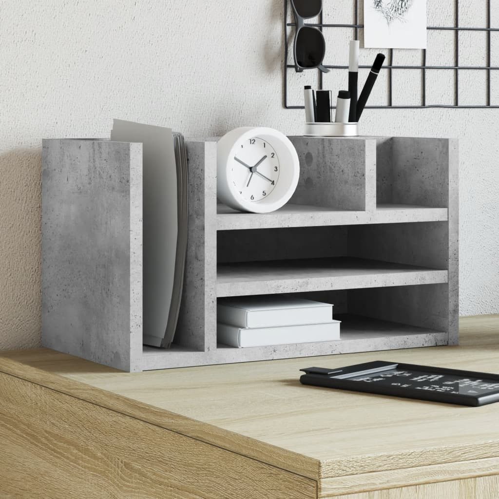 vidaXL Mehrzweckregal NA Ablage Regal Schreibtischregal Schreibtischorganizer Betongrau 44,5