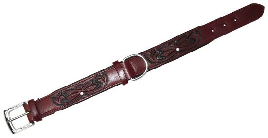 HEIM Hunde-Halsband »Savanne«, Echtleder, Bordeaux, Länge: 50-70 cm