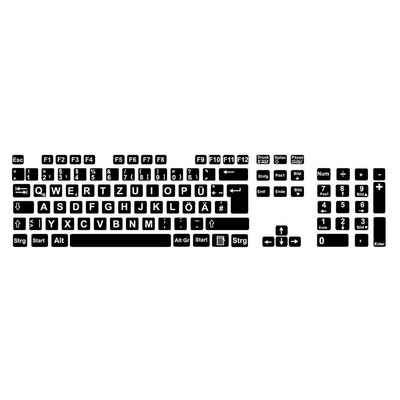 younikat Aufkleber Tastaturaufkleber Deutsch I schwarze Tastaturaufkleber mit weißen