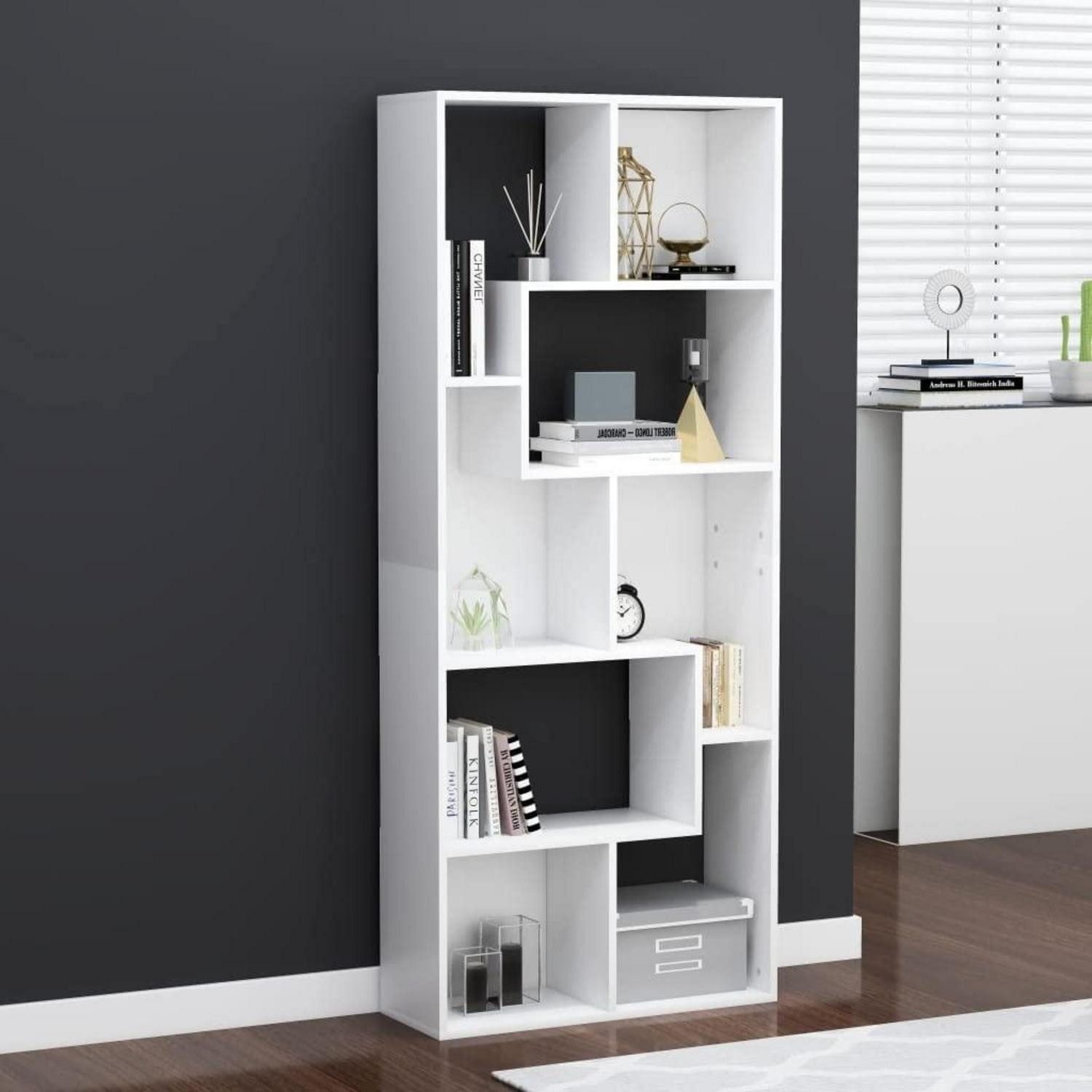 LuxusKollektion Bücherregal Bücherregal Würfelregal Holzwerkstoff Weiß 67x24x161cm, 1-tlg.