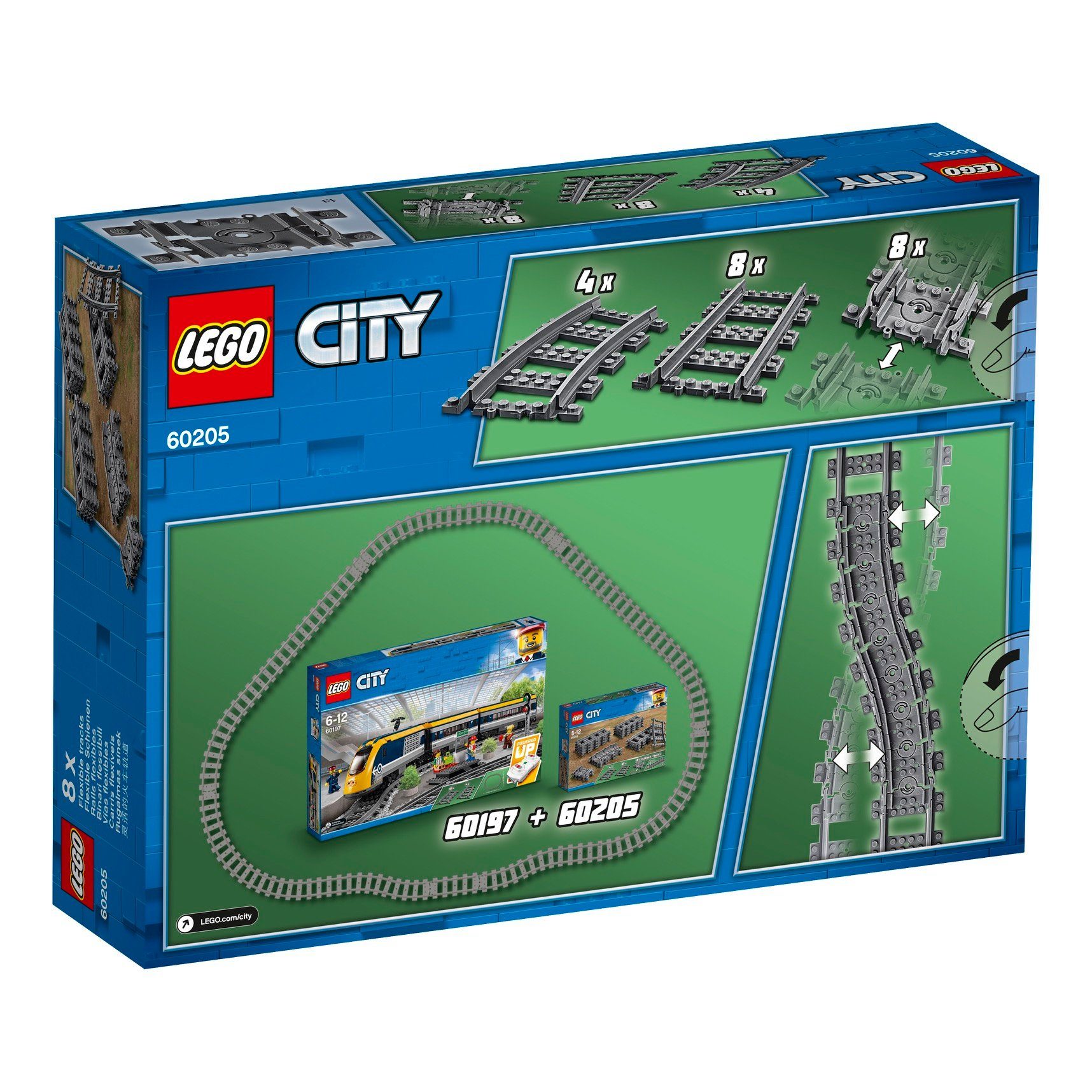 Set: 2er Konstruktions-Spielset 60238 Schienen Weichen 60205 City LEGO® +