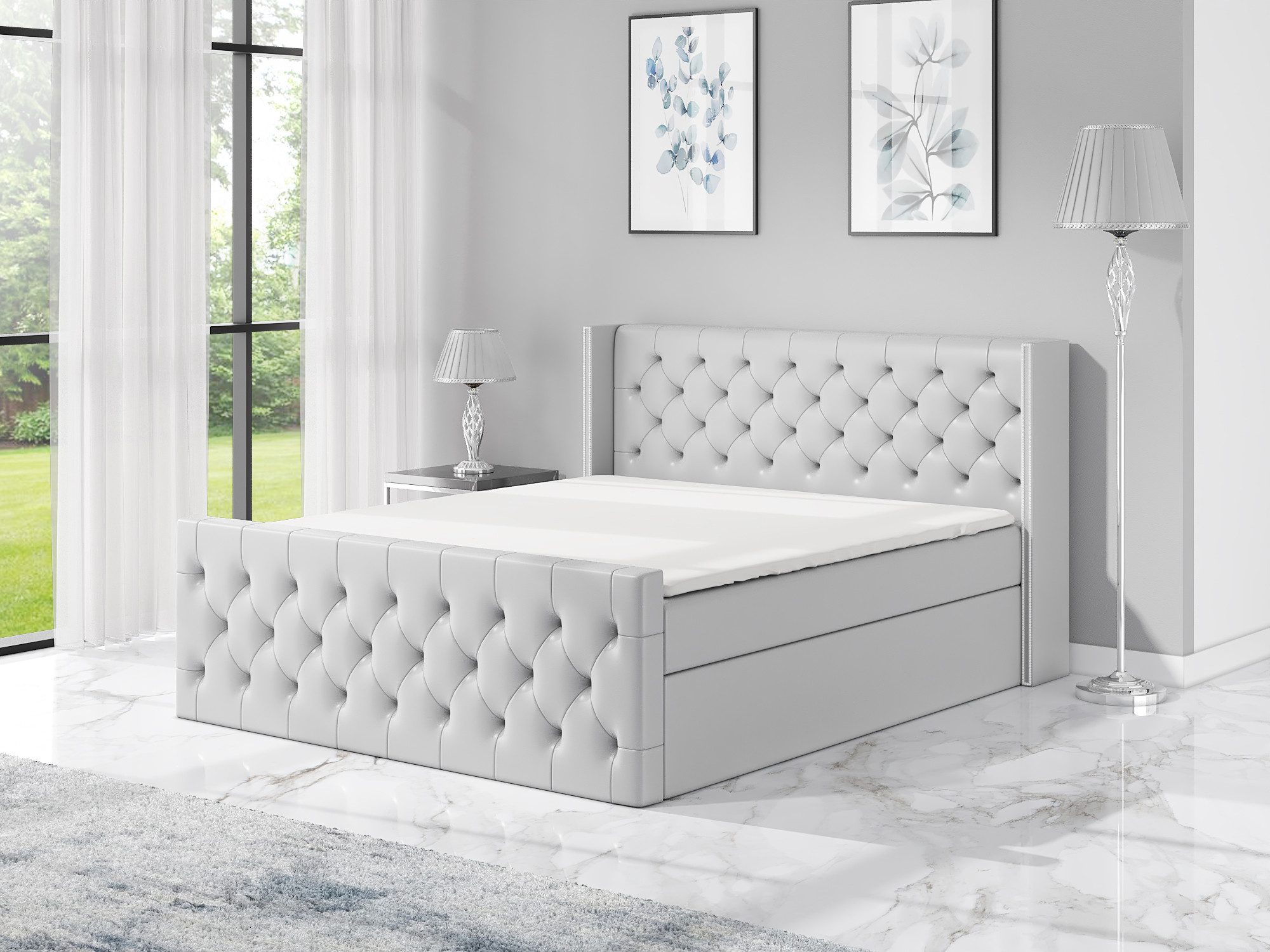 A&J MöbelLand GmbH Boxspringbett LUNA mit 2 Bettkästen, Bonell-Matratze und günstig online kaufen