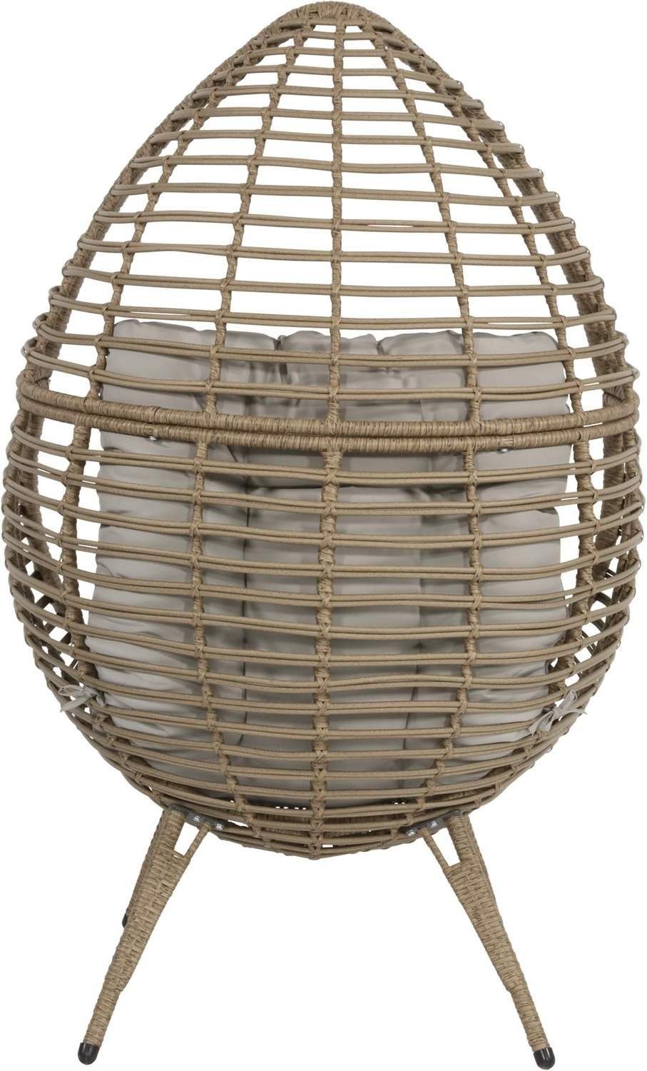 Lesli Stroh Hängesessel Living Lesli Sitzei Loungesessel Polyrattan Garten CHILL Egg Living