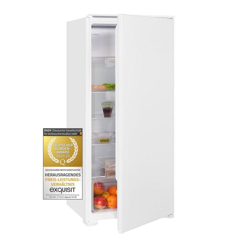 exquisit Einbaukühlschrank EKS201-3-E-040F, 122.7 cm hoch, 54 cm breit,  Gefrierfach, Schlepptür, 181 Liter