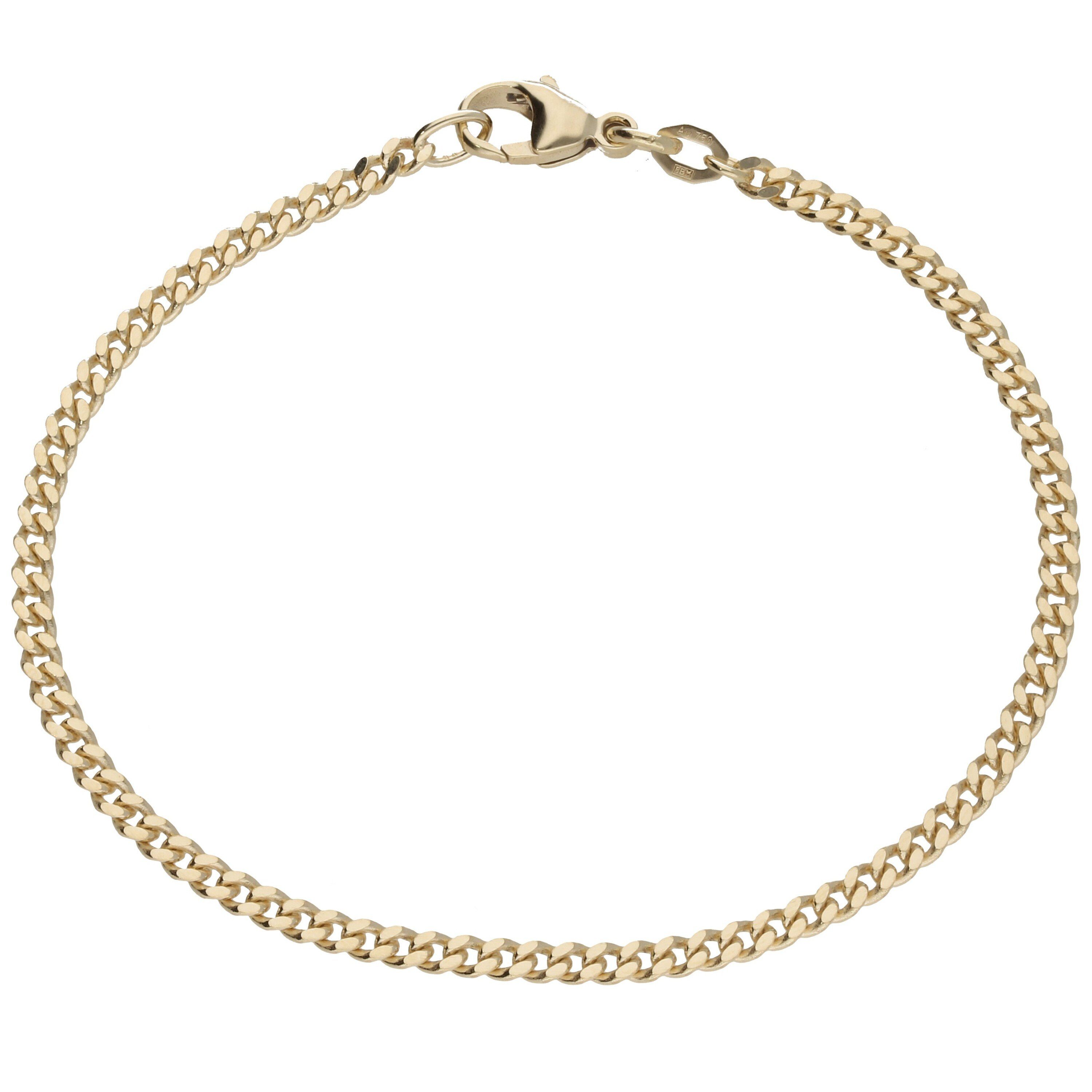 Luigi Merano Armband Panzerkette, flach, diamantiert, massiv, Gold 750