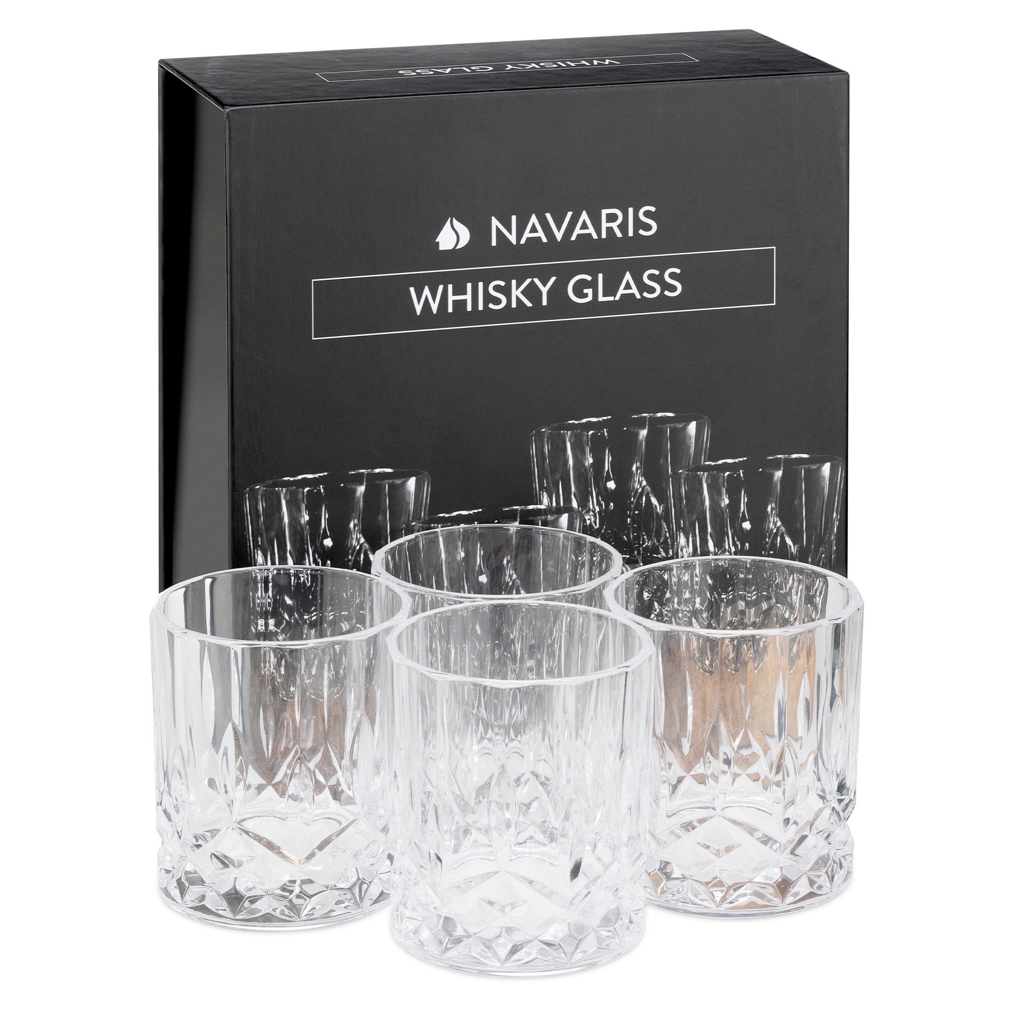 Navaris Whiskyglas 4er Set Whiskey Скло Rum Скло Склянки для віскі Whisky Скло Tumbler, Glas