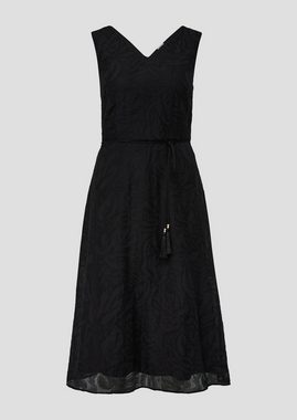 s.Oliver BLACK LABEL Minikleid Kleid mit Kordelzug und verdecktem Reißverschluss Quasten