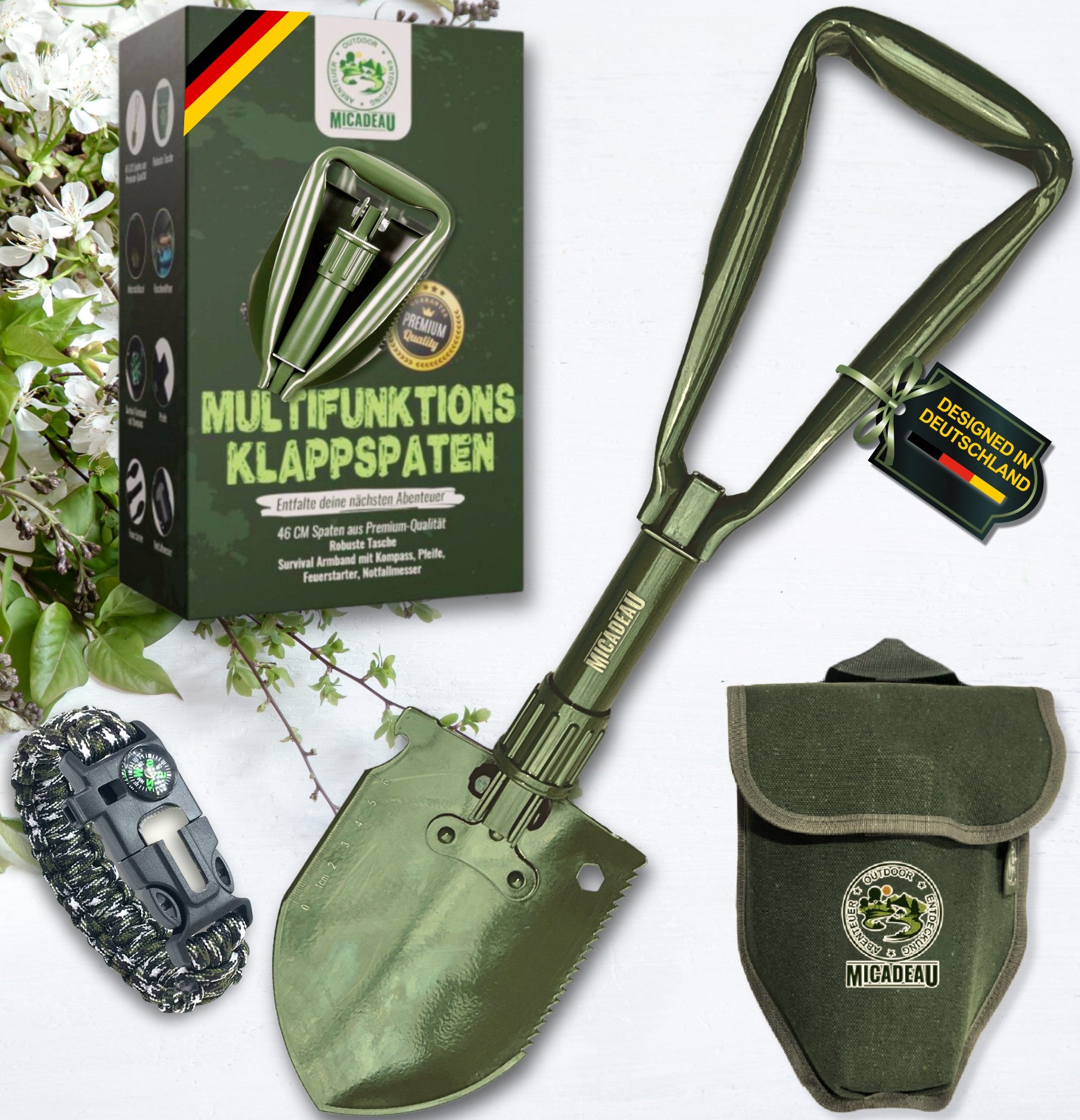 Lucadeau Spaten Klappspaten campingaxt aus Karbonstahl, günstig online kaufen