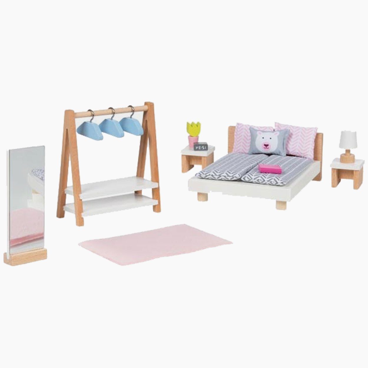 goki Меблі для лялькового будиночка Меблі для ляльок Style, Schlafzimmer (18tlg), Das Set besteht aus 18 Teilen