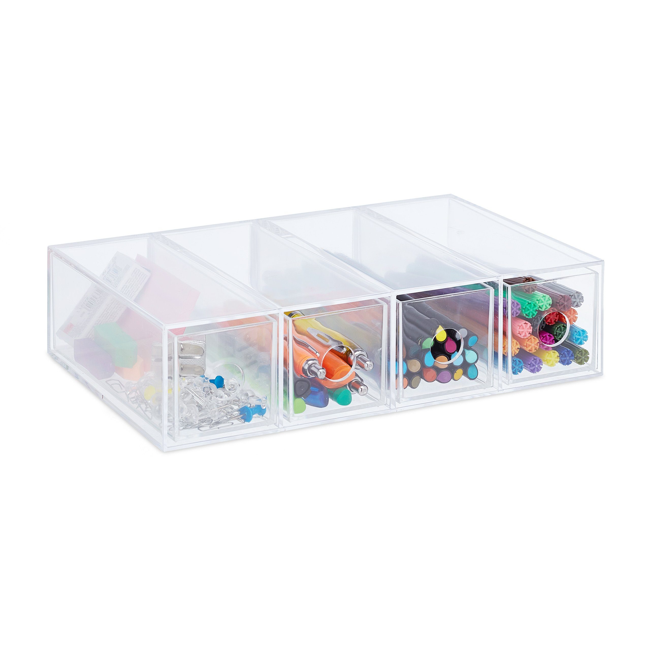 relaxdays Schubladenbox Kleine Schubladenbox aus Kunststoff, (1-St)