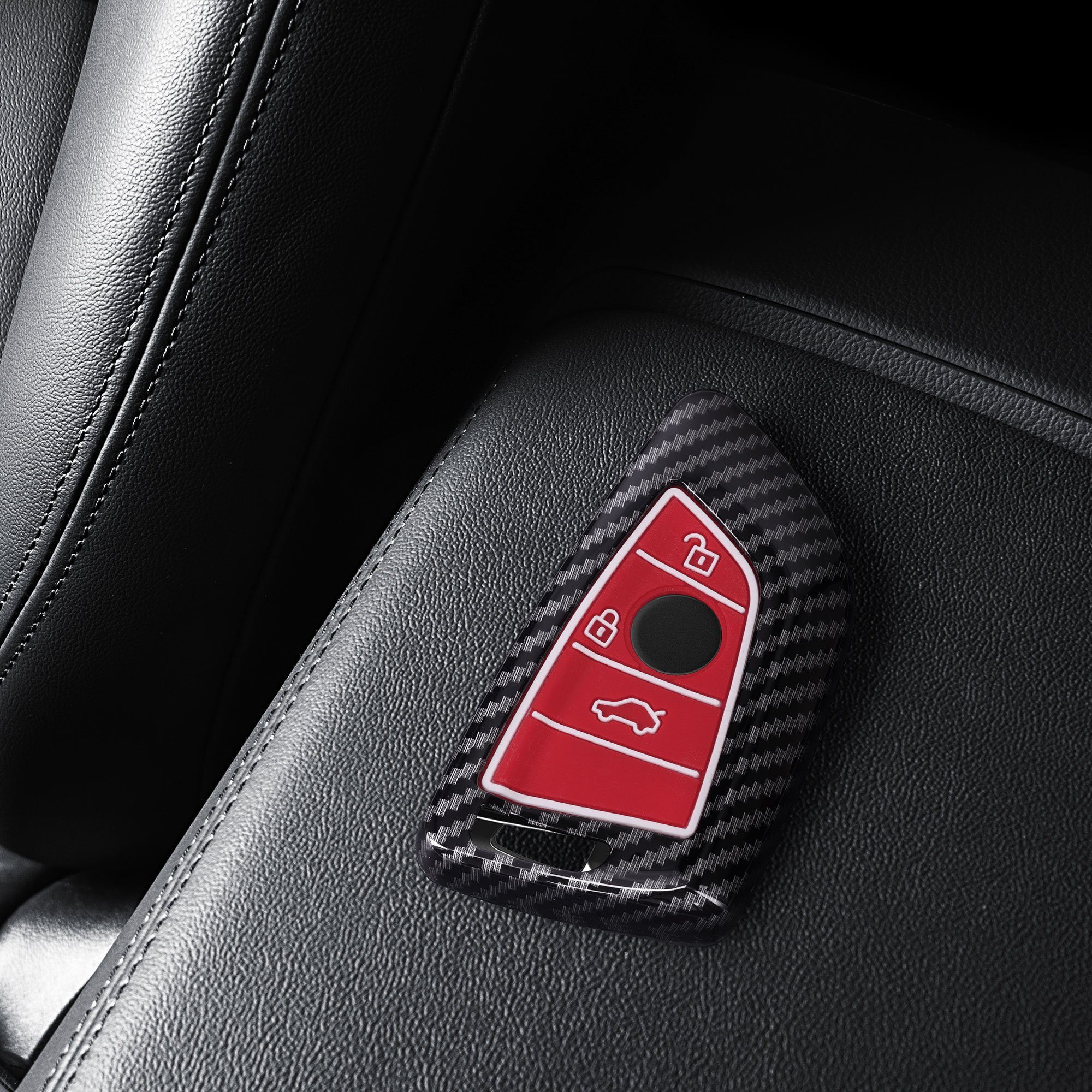 Schlüsselhülle - für kwmobile Rot Case Autoschlüssel Hardcover Schutzhülle BMW, Hülle Schlüsseltasche Cover