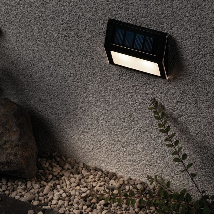 Paulmann LED Solarleuchte Outdoor Solar Stufen und Treppenleuchte 3000K Metall und Kunststoff keine Angabe Leuchtmittel enthalten: Ja fest verbaut LED warmweiss Solarleuchten