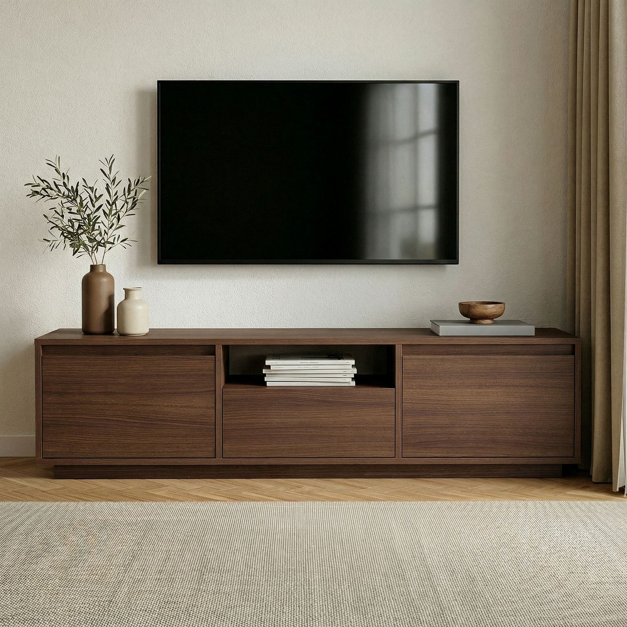 Skye Decor Sideboard Nordure Sentinel (Packung, 1 St., 1 TV Board), Japandi Design,Breite 160 cm, griffloses Design mit Stauraum
