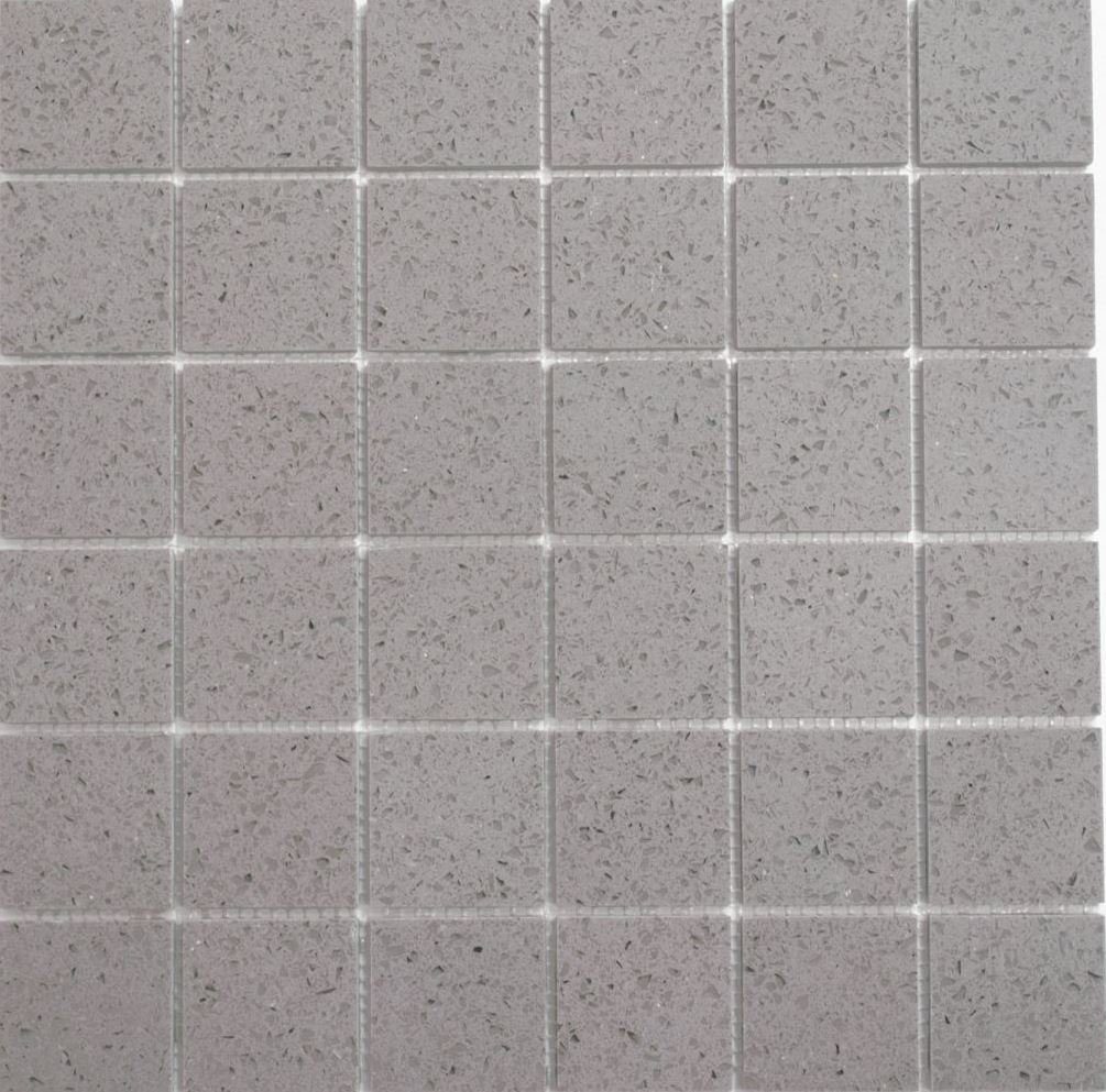glänzend grau Mosani Quarz Bodenfliese Mosaikfliesen / Mosaikmatten Mosaik 10 Komposit