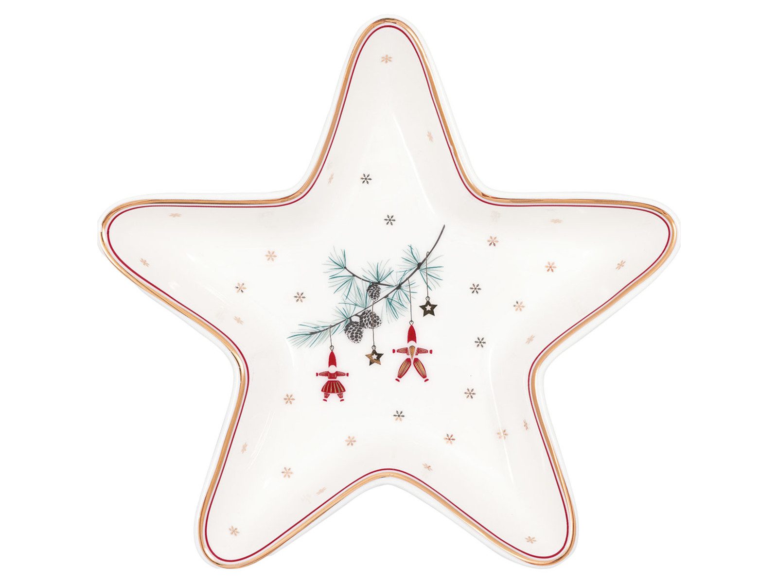 Greengate Servierplatte Juana Sternteller white 15,5cm, Steingut, (Servierplatten)