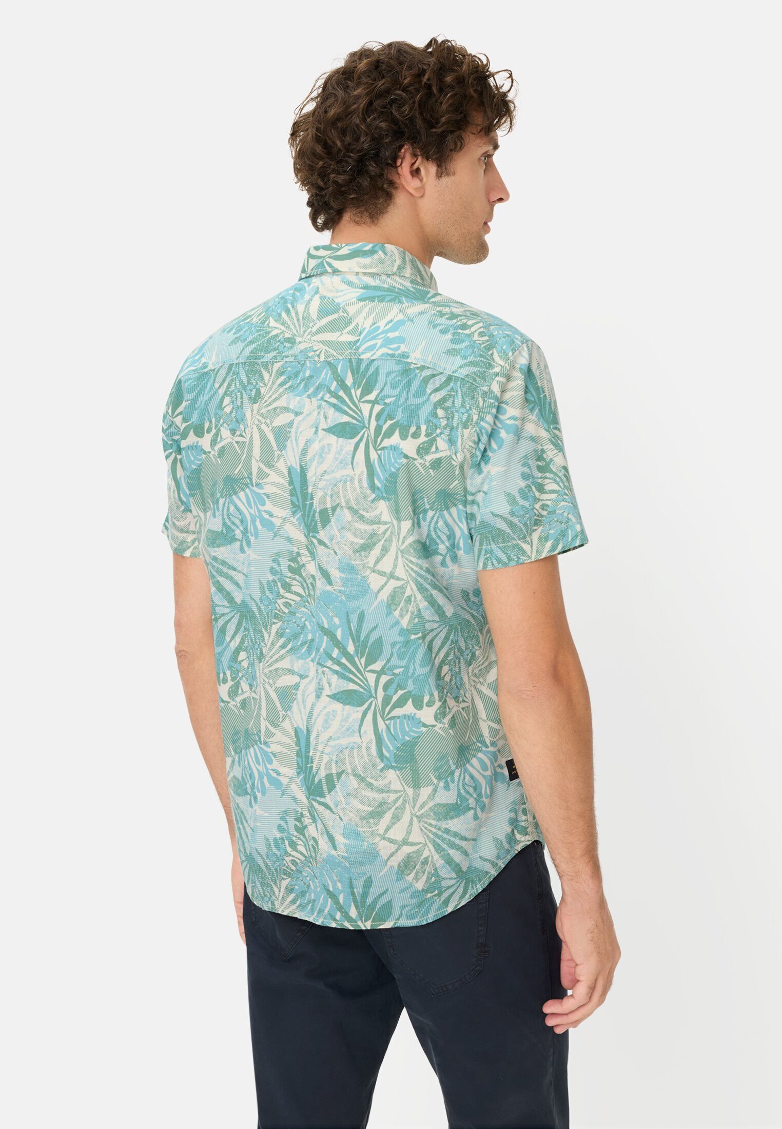 camel active Kurzarmhemd aus reiner Baumwolle Kurzarm Button-Down