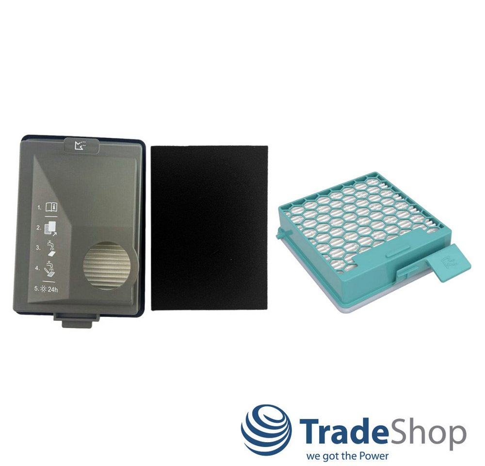 Trade-Shop Filter-Set 4in1 passend für Miele Boost CX1, CX-FSF, 11639250, 11639240, SF-HY 60, Zubehör für Staubsauger / Handstaubsauger, bestehend jeweils aus Feinstaub-Filter und HEPA-Filter