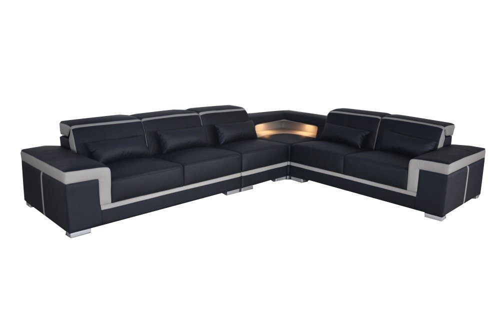 JVmoebel Ecksofa, XXL Couch Ecke Ledersofa Wohnlandschaft Design Modern Sofa LForm