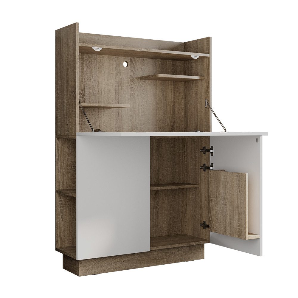 Vicco Regal-Schreibtisch Alena, Weiß/Sonoma, 85 x 27 cm günstig online kaufen