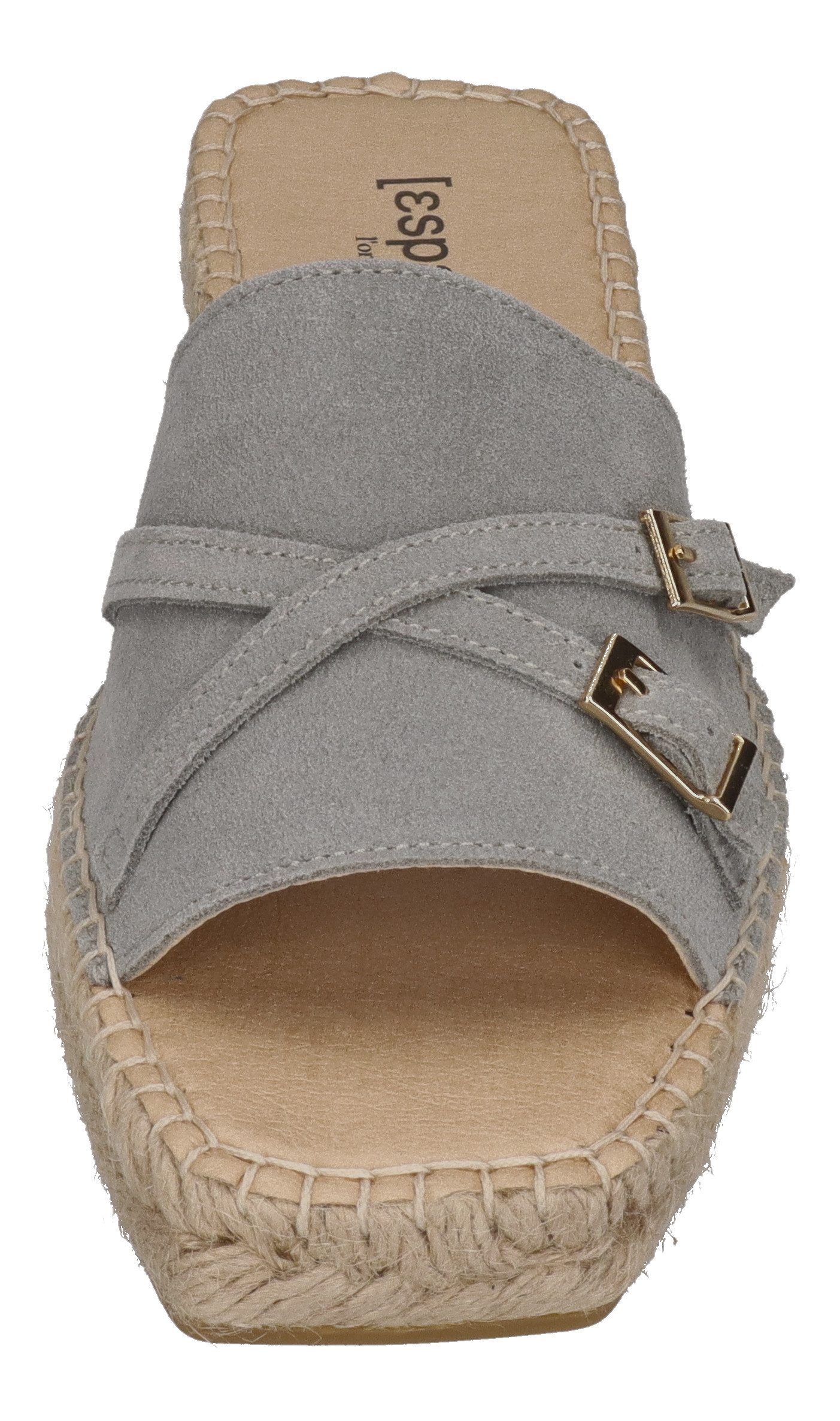 espadrij l´originale CARRE BUCKLE Pantolette Gris – Bild 3 von 5