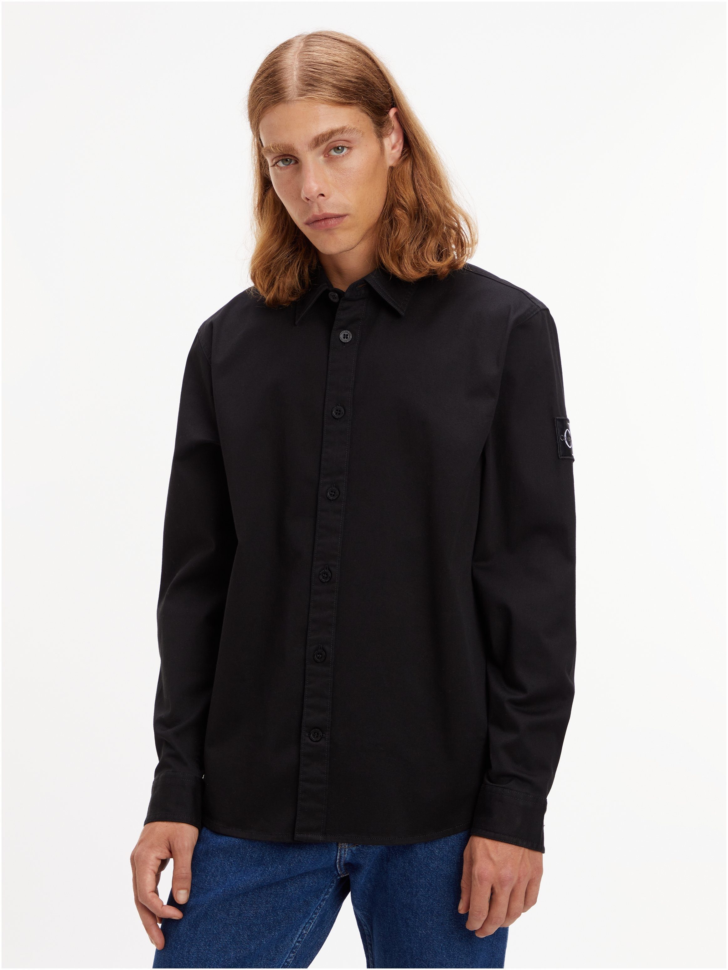 Calvin Klein Jeans Langarmhemd MONOLOGO BADGE RELAXED SHIRT