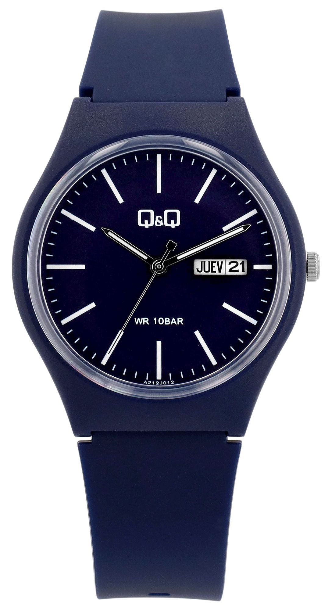 Q&Q Quarzuhr A212J011Y Silikonarmband in bordeaux, 10 Bar wasserdicht
