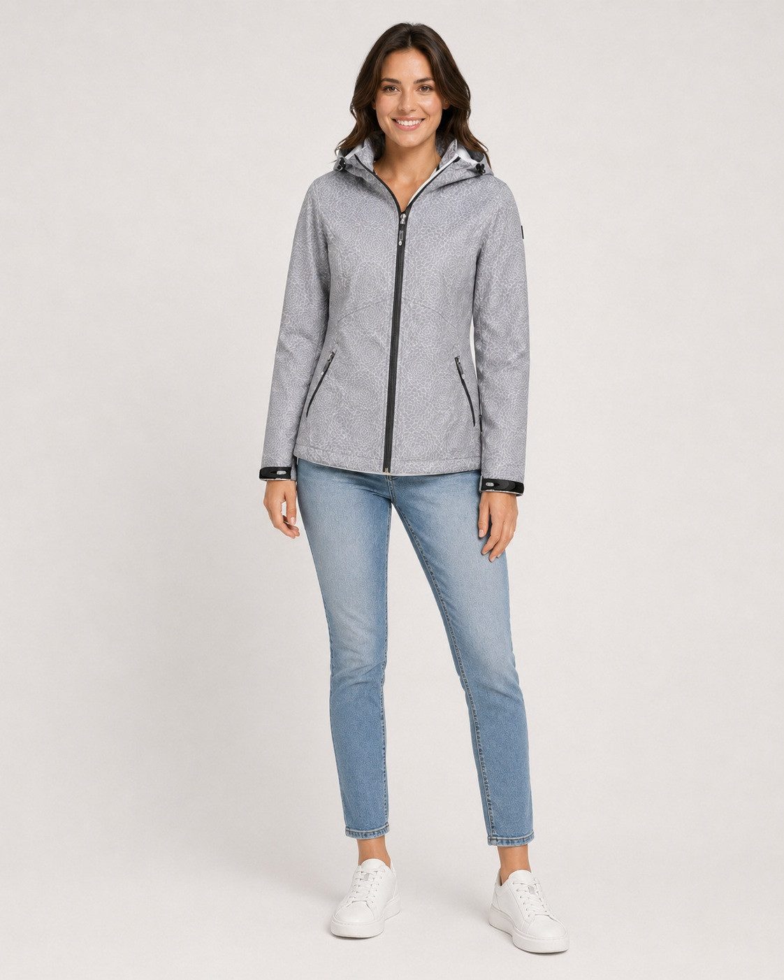 LPO Softshelljacke SHELBY PEAK II leichte Softshelljacke mit All-Over-Print und abnehmbarer Kapuze