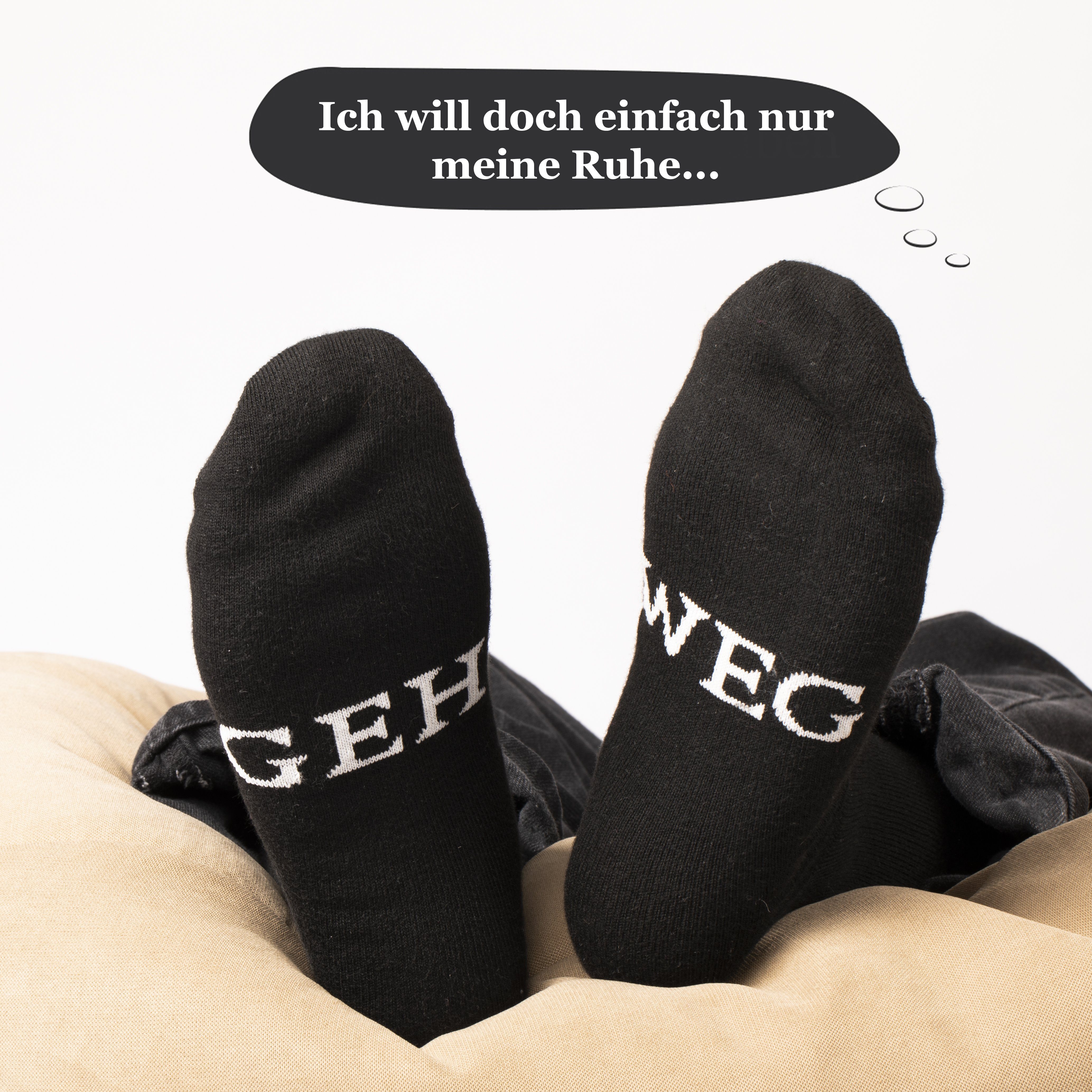 Spruch (1-Paar) - Socken mit Socken ‚GEH WEG‘ Lustige Stinkstiefel Einheitsgröße