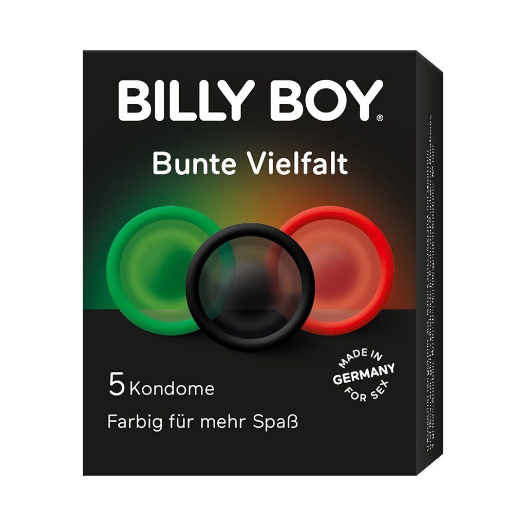Bunte Naturkautschuklatex St., 5 Einhand-Kondome Billy 5 St., Vielfalt BILLY BOY Boy