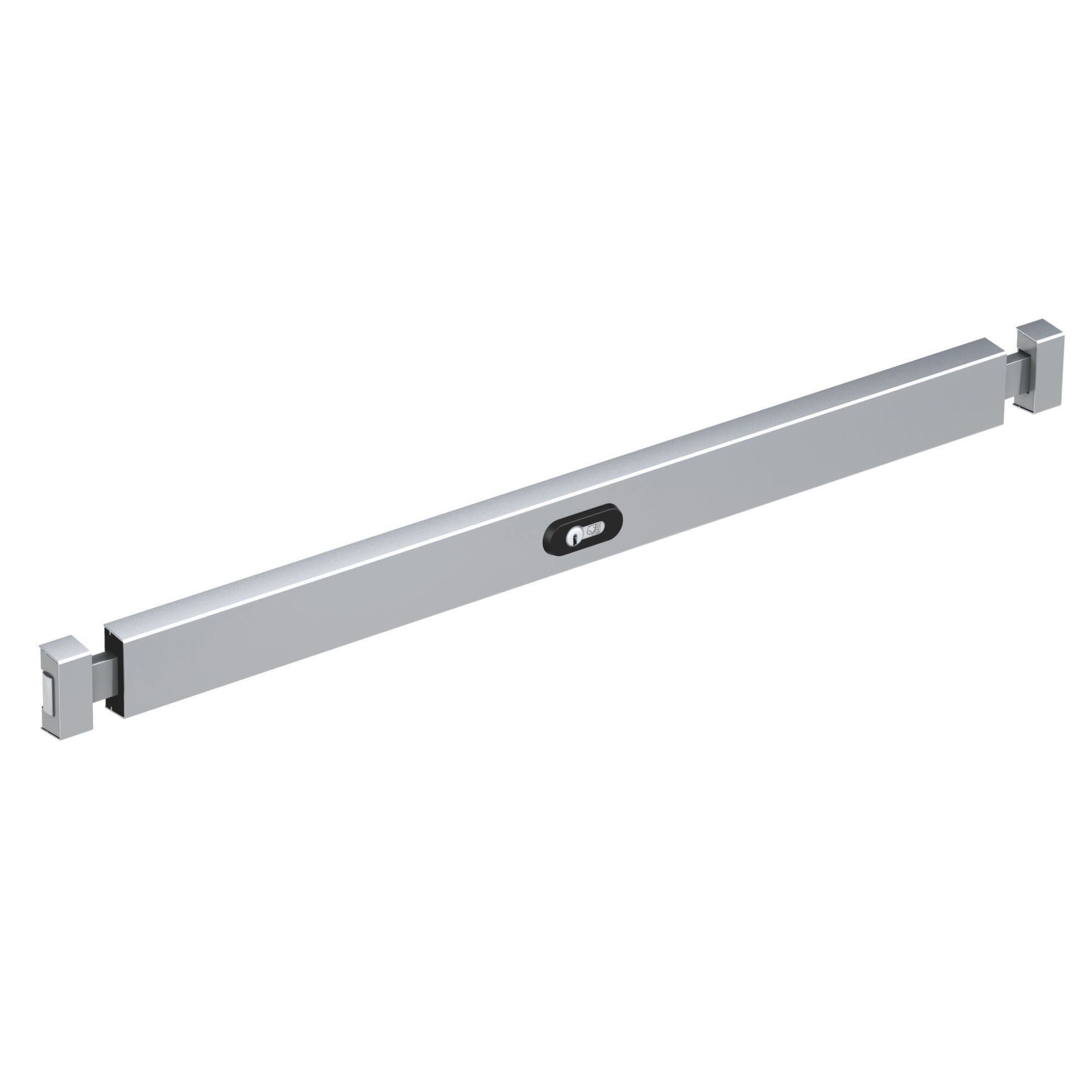 BASI Panzerriegel Panzerriegelschloss für Haus- und Wohnungstüren, (Packung), mit Profilzylinder, Türen 800 - 950 mm, Farbe IROX (Edelstahldesign)