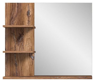 ebuy24 Badezimmerspiegelschrank Ramon Bad Spiegel 80cm 3 Ablagen grau,Eiche dekor.