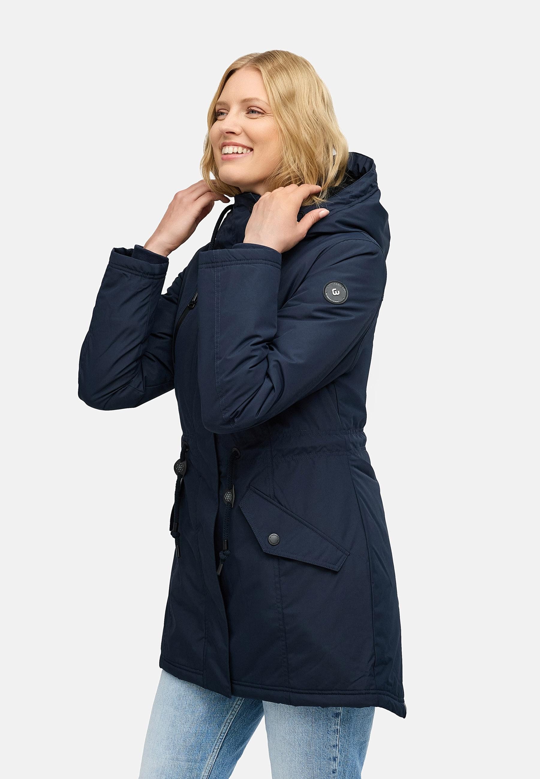 Ragwear Wintermantel Elsien wasserdichter Winterparka mit Teddyfell-Futter
