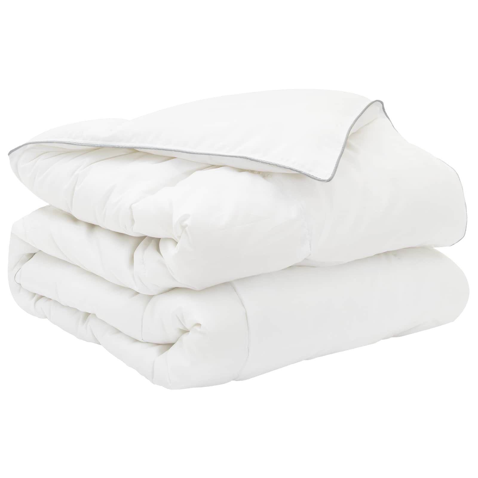 vidaXL Baumwollbettdecke Sommerdecke Weiß 135 x 220 cm Bambusfaser, Bezug: Bambusfasern