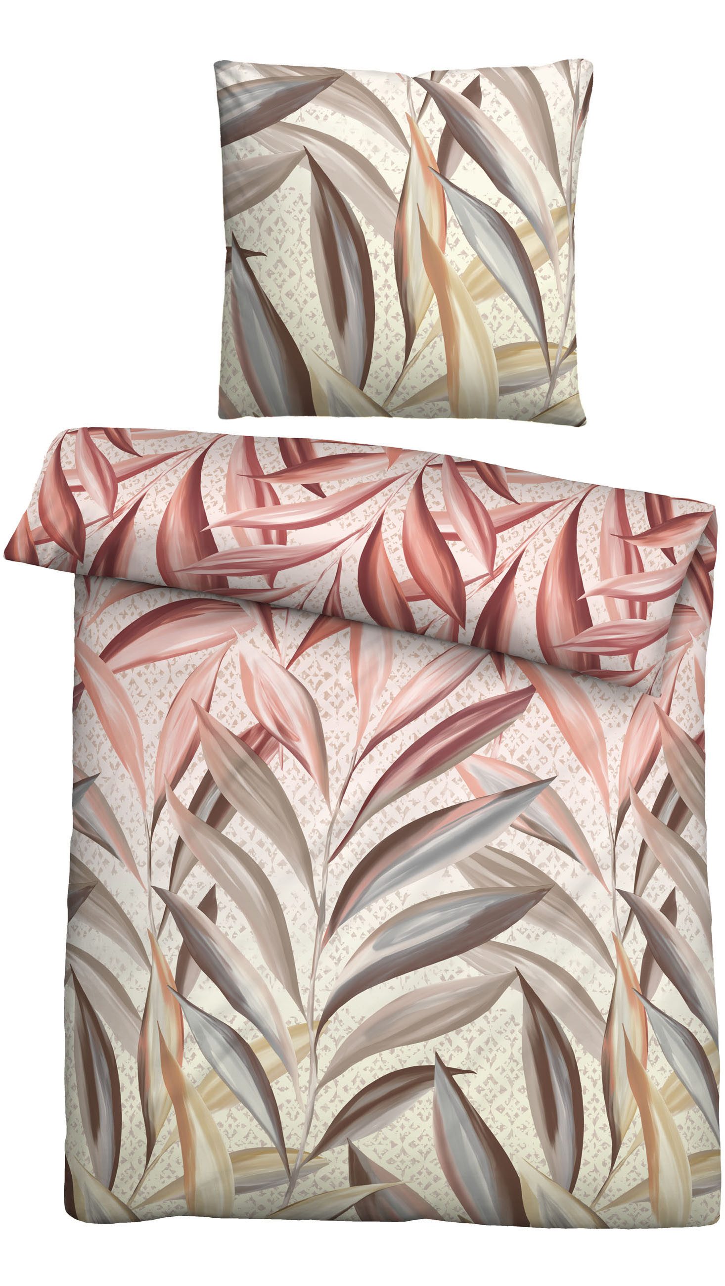 Biberna Bettwäsche 0005189, Feinbiber, 2 teilig, wohlig warm + weich, pflegeleicht, aus 100% Baumwolle, Reißverschluss