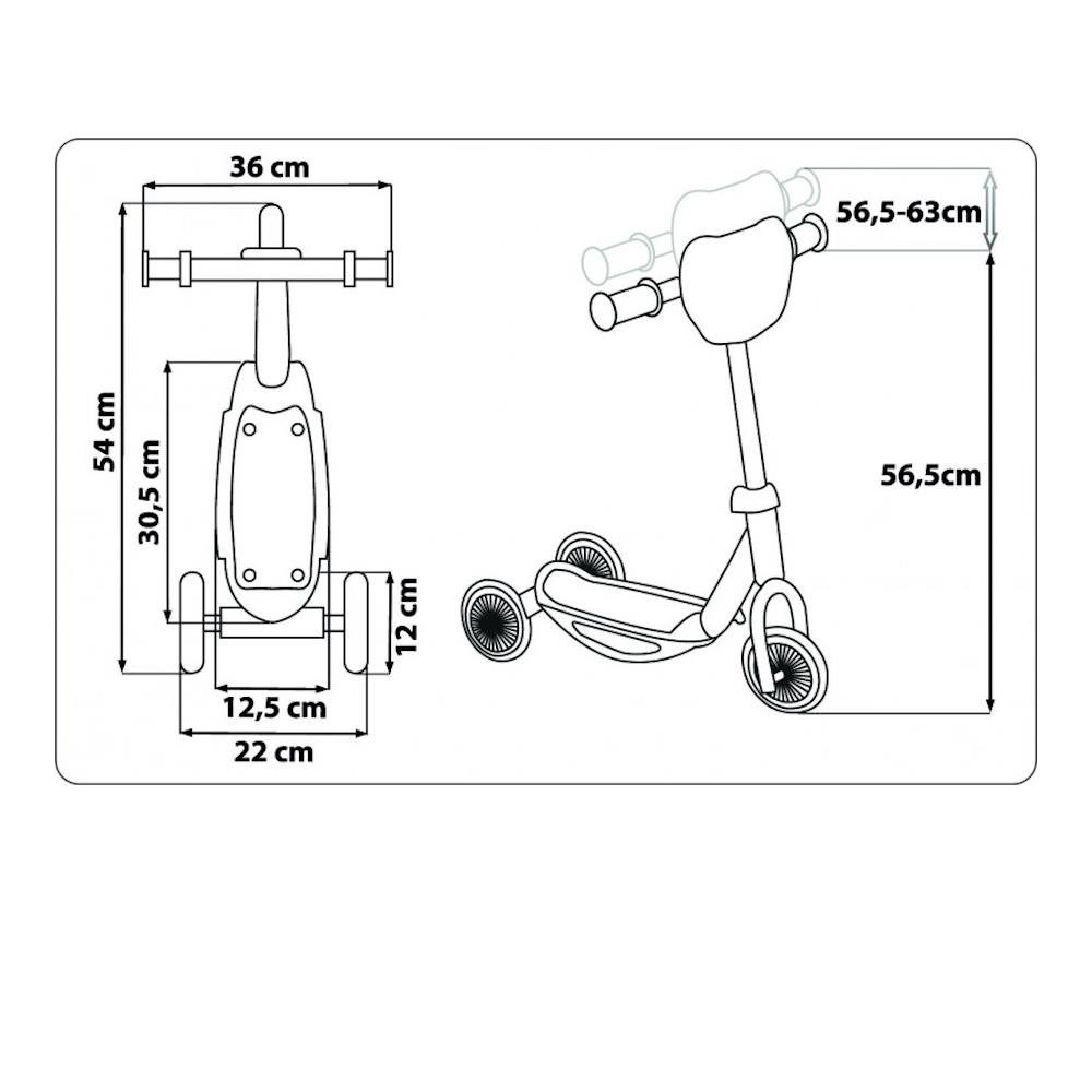 Disney Princess Cityroller Disney Princess 3-Rad-Kinderroller, Pink, Ab 3 Jahren, 2,1 kg