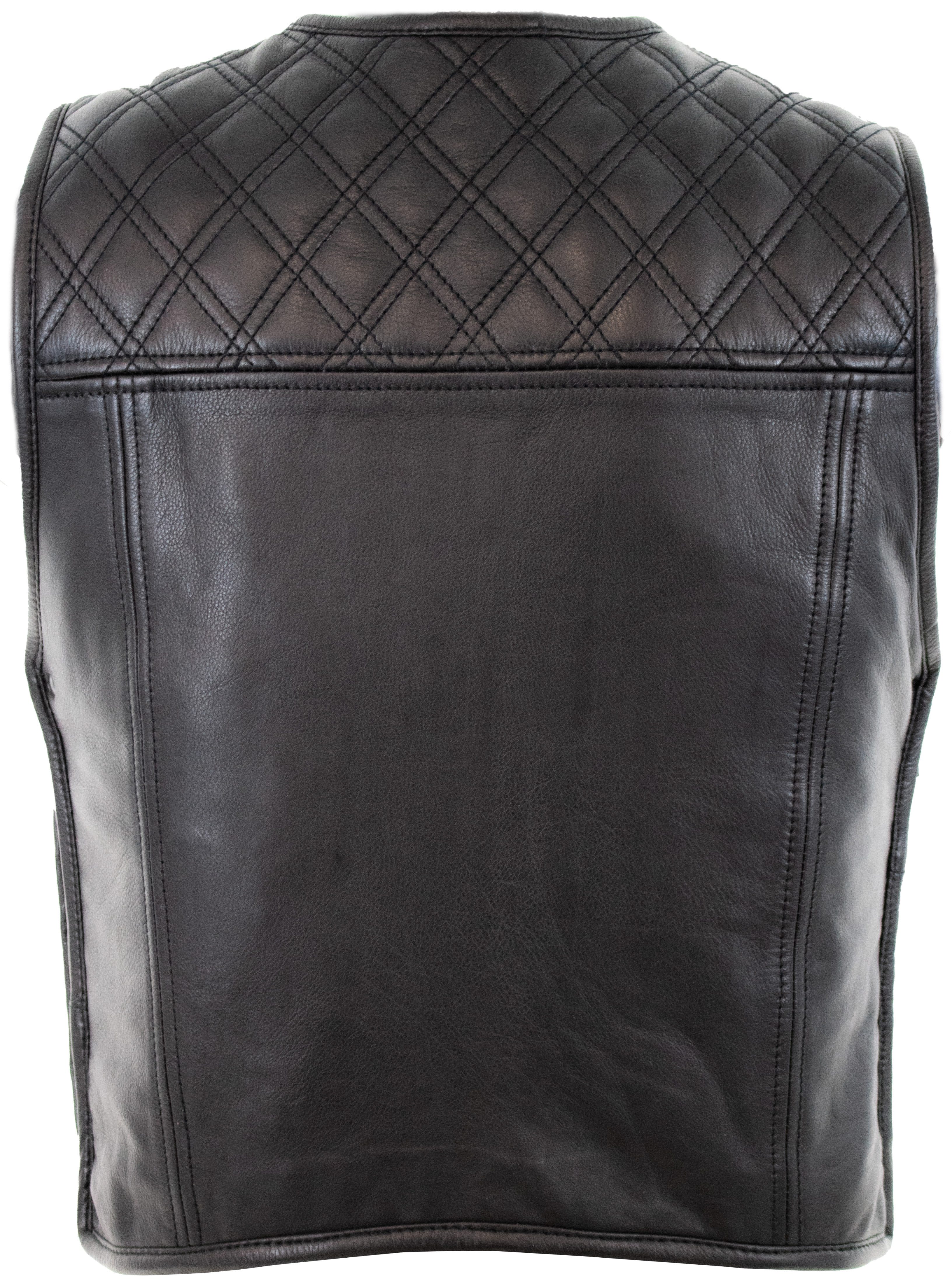 MDM Lederweste Herren Biker Lederweste, Club Kutte mit Camo Applicationen ( günstig online kaufen