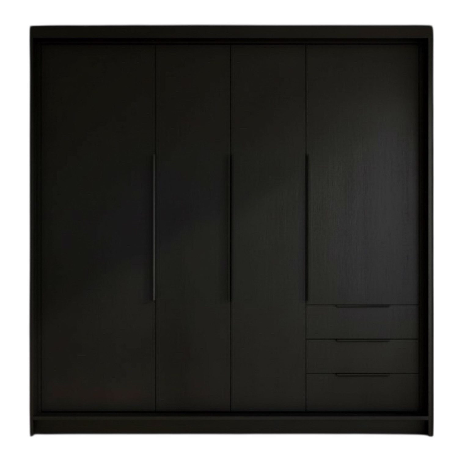 A&J MöbelLand GmbH Drehtürenschrank viertüriger Kleiderschrank mit Schubladen und Metallgriffen. (Geräumiger vier¬türiger Kleiderschrank mit Schubladen und Meta – Bild 2 von 5