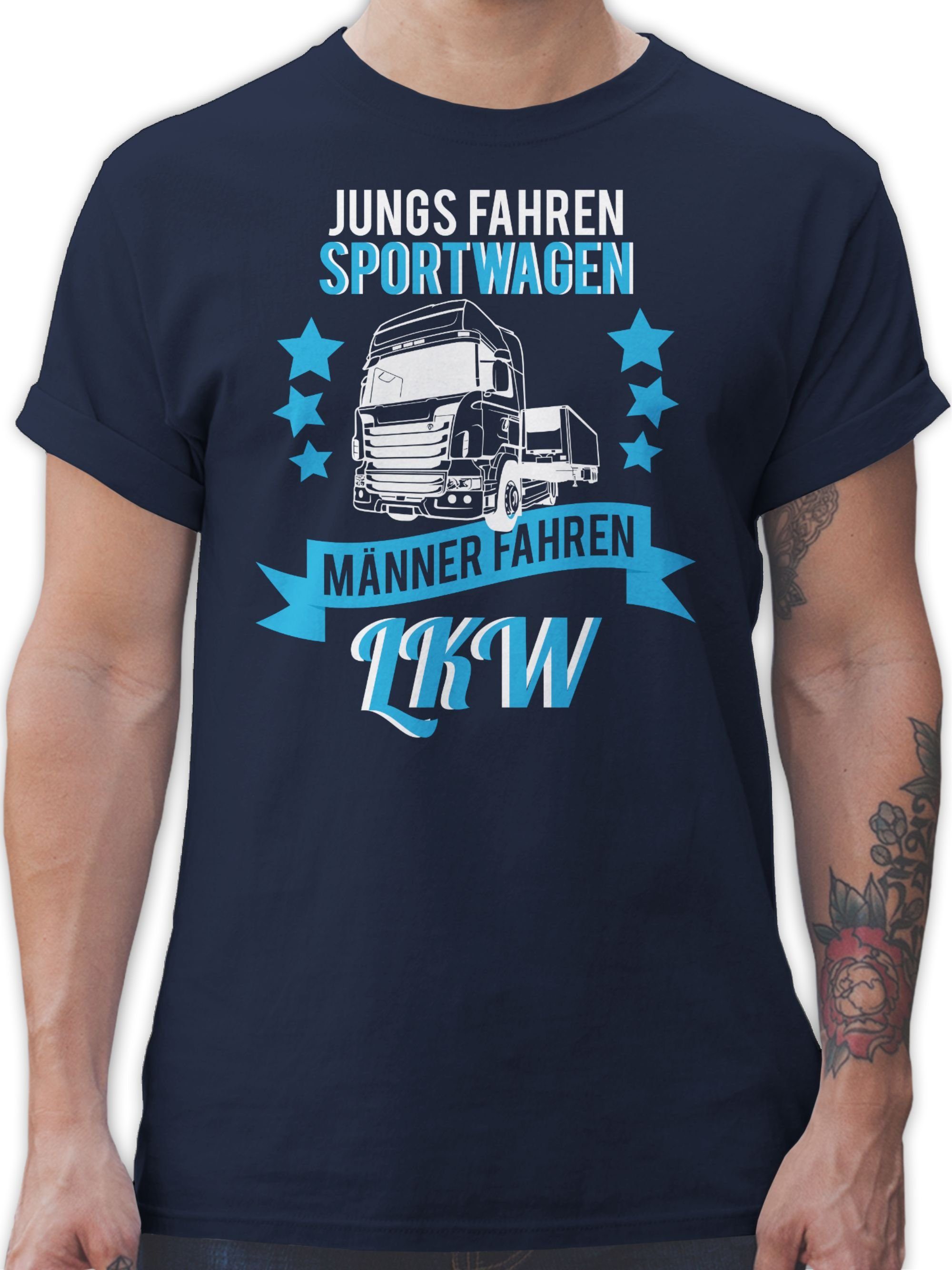 Shirtracer T-Shirt Jungs fahren Sportwagen echte Männer LKW LKW Fahrer Geschenke 02 Navy Blau