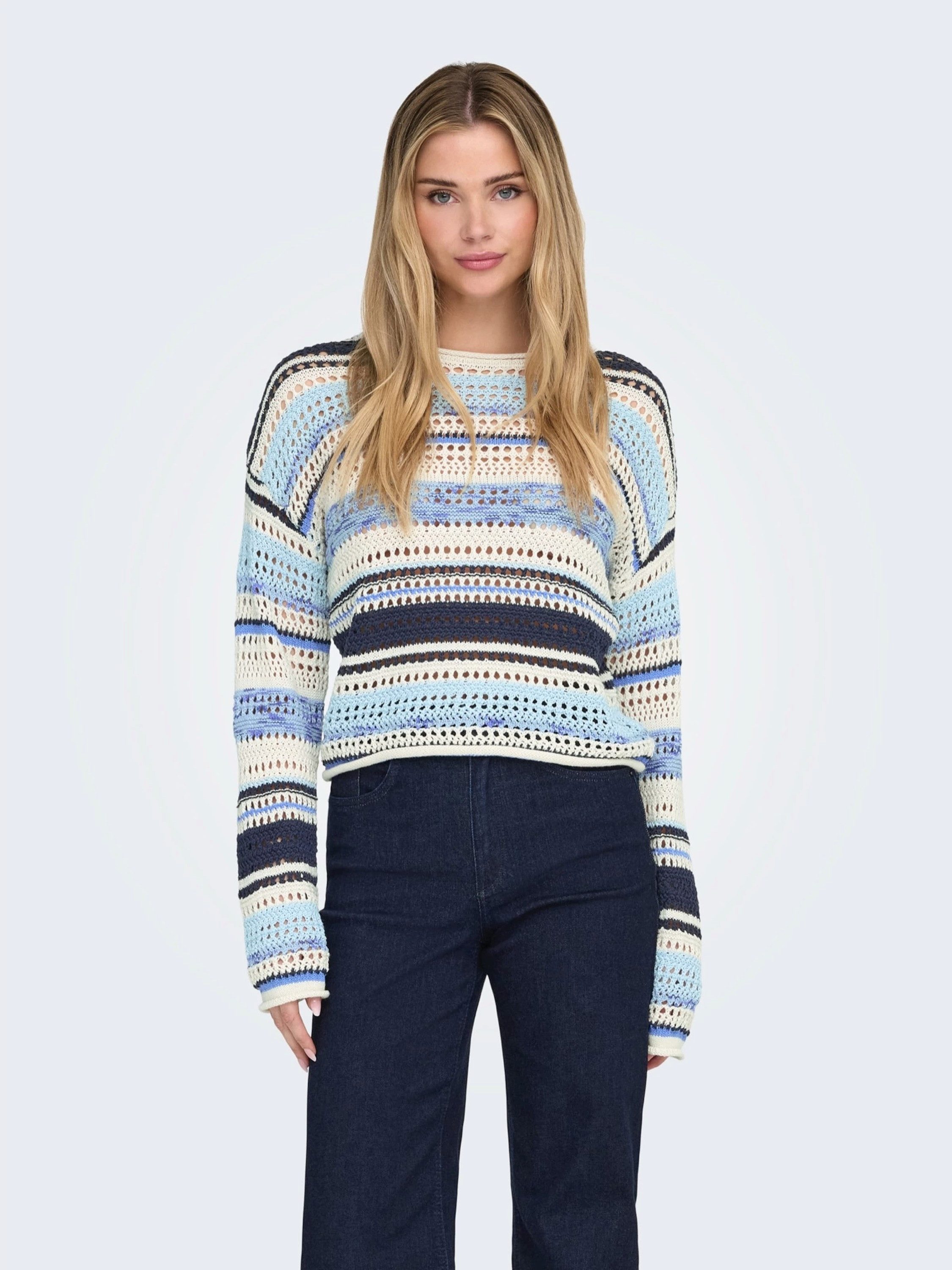 ONLY Strickpullover ONLAMELIE (1-tlg) Lochmuster