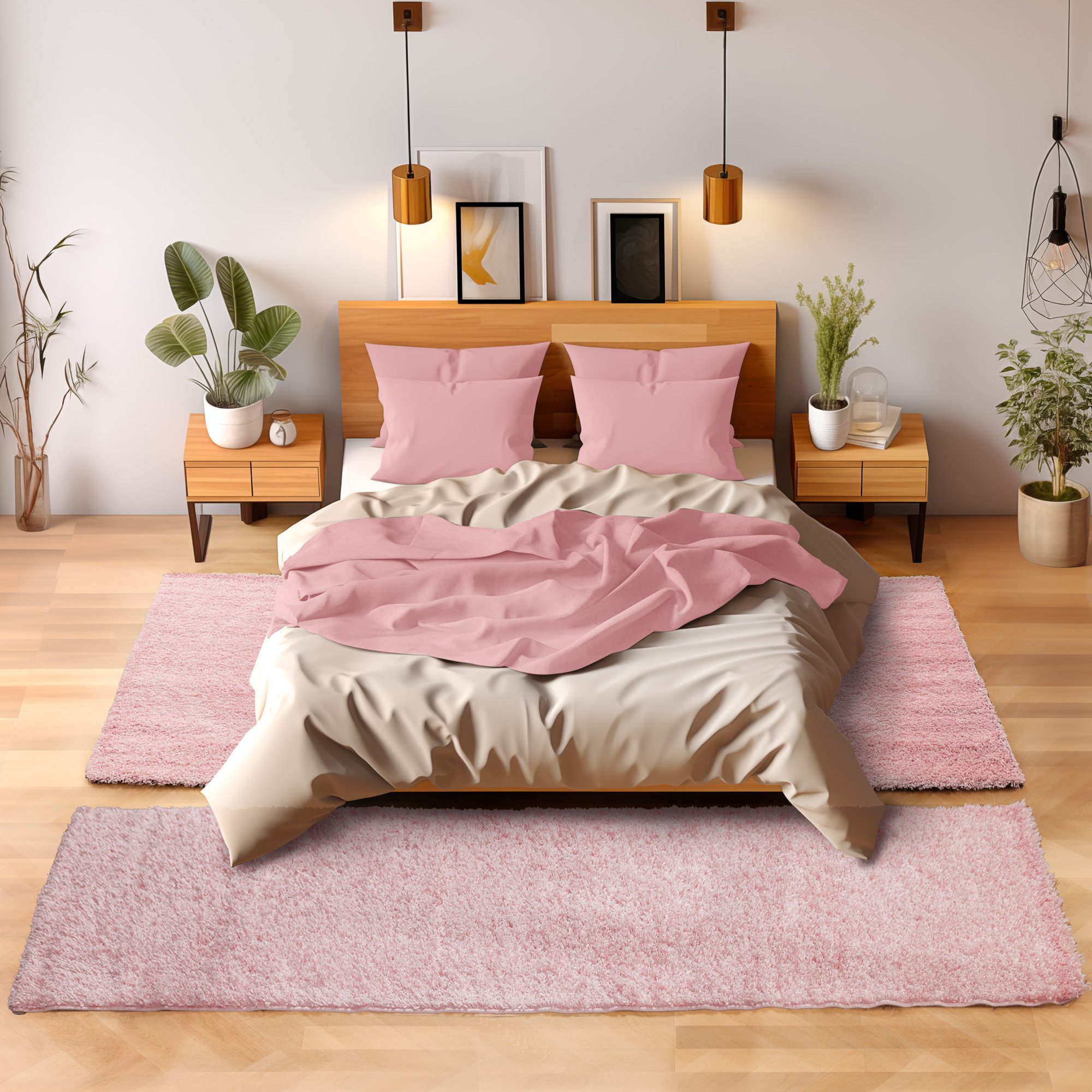 SIMPEX24 Hochflor-Bettumrandung Unicolor - Einfarbig, Höhe günstig online kaufen