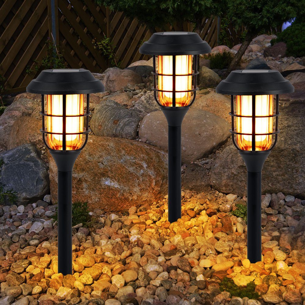 NOWA LED Solarleuchte, LED-Leuchtmittel fest verbaut, Warmweiß, Solarlampe Garten Deko Solarlampen für Außen Erdspiess
