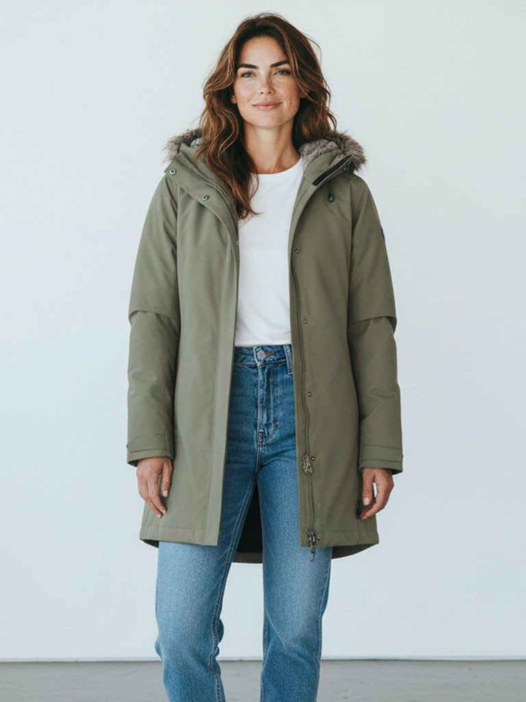 Blue Wave Funktionsjacke Nicola Damen Funktionsparka Nicola mit Fellimitat - wasserdicht & winddicht